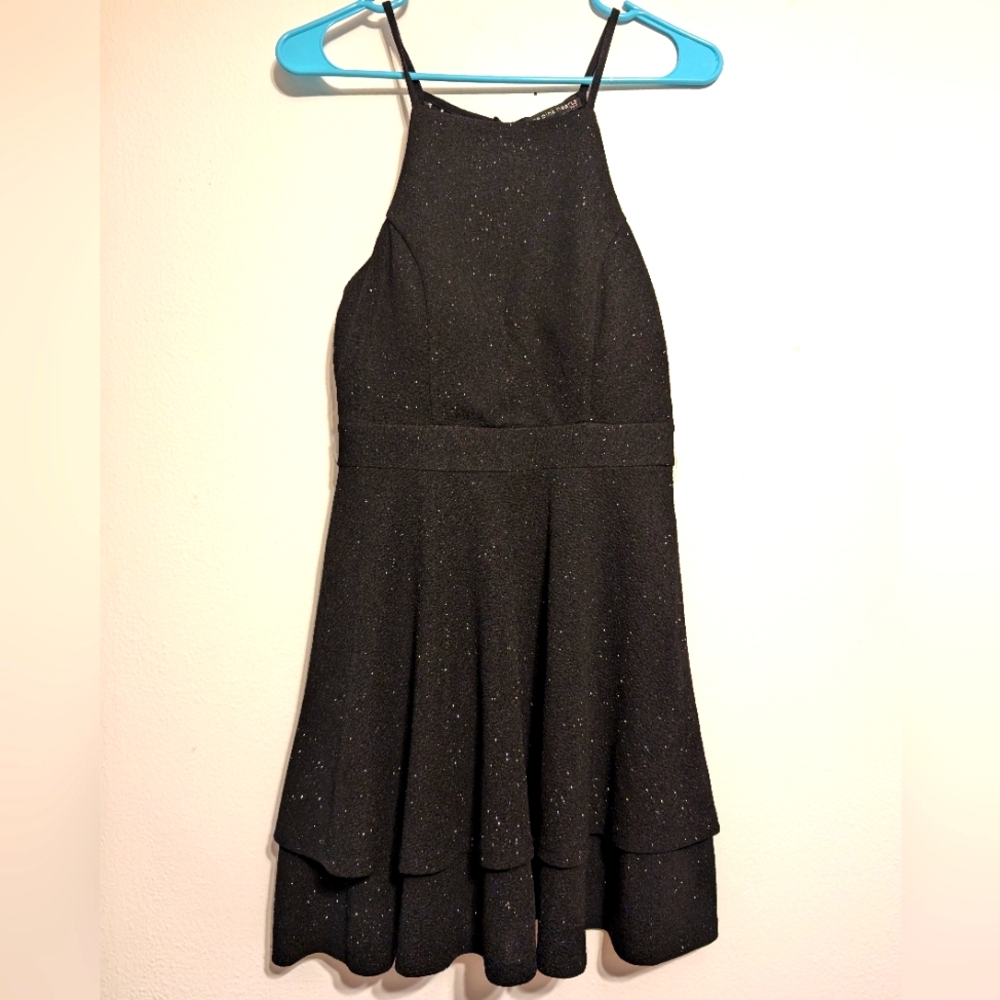 Three pink hearts Glitter Lace Dress size medium